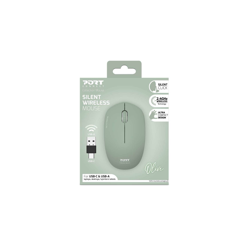 Port Collection Wireless Mouse - Olive New