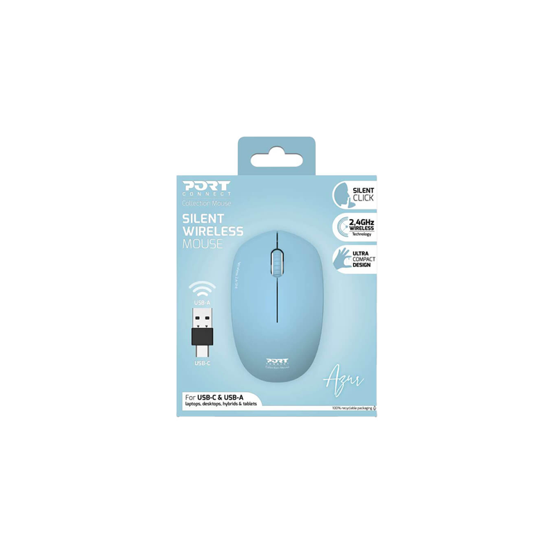 Port Collection Wireless Mouse - Azur New