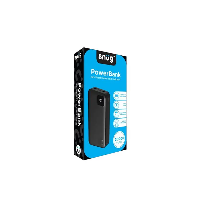 SNUG 20000mAh Powerbank - Black