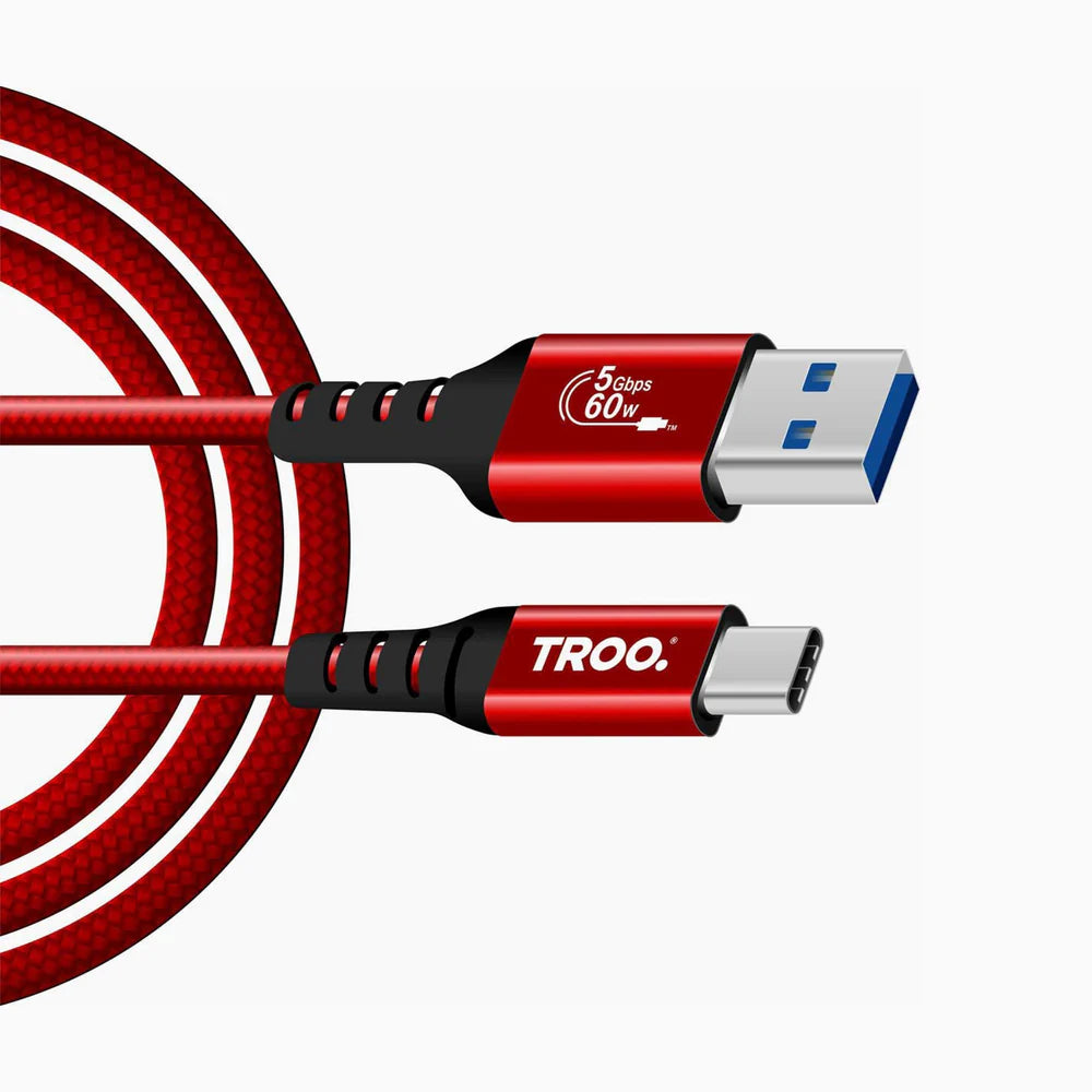TROO Fast  30W USB/C Braid Red 1.0 m New