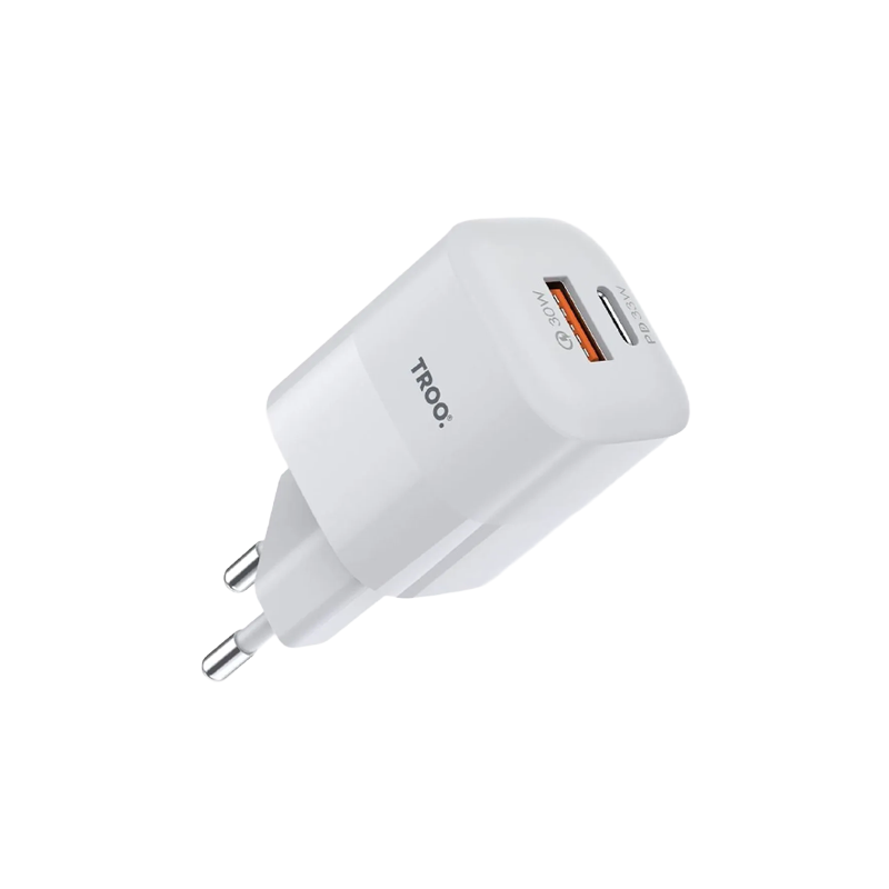 TROO 33W GaN Fast Wall Charger Brick 2 Port