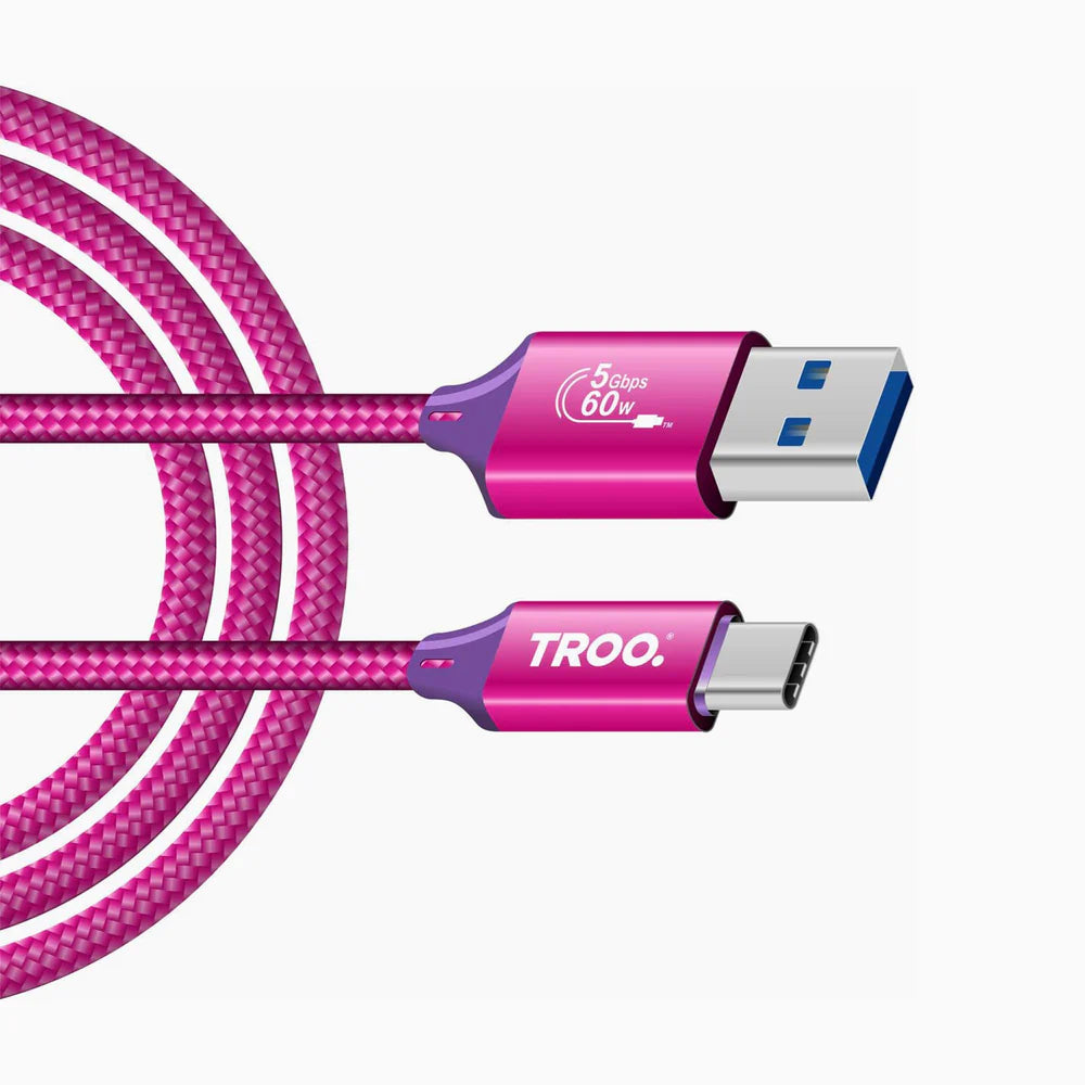 TROO 60W USB A to USB C Braided Cable
