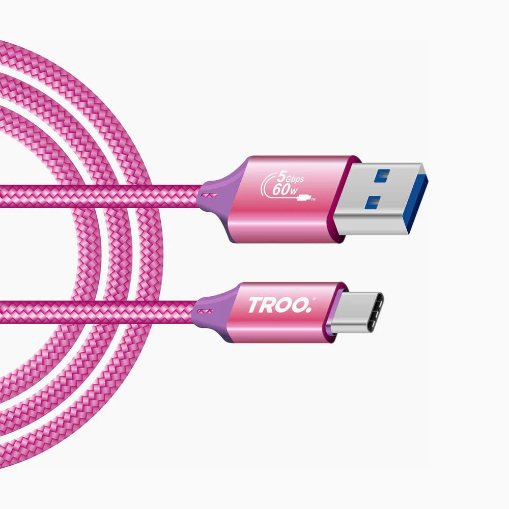 TROO 60W USB A to USB C Braided Cable