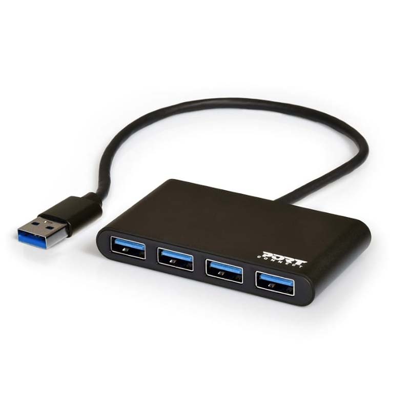 Port 4 USB 3.0 Ports Hub Black