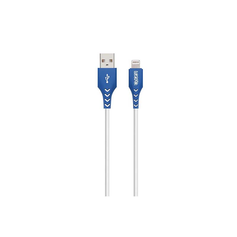 Loop&#39;d MFI To USB 1.2M Cable Blue &amp; White
